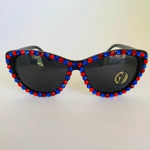 Chic Polarized Rhinestone-Embellished Sunglasses NWT